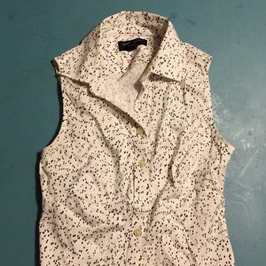 White Banana Republic Sleeveless Button Up